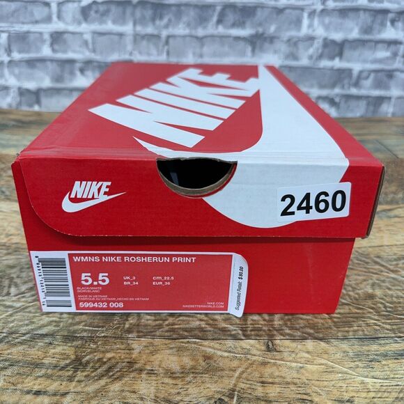 Nike Roshe Run One Print‎ Black White Ombre 599432-008 Womens Size 5.5 New - Picture 6 of 7